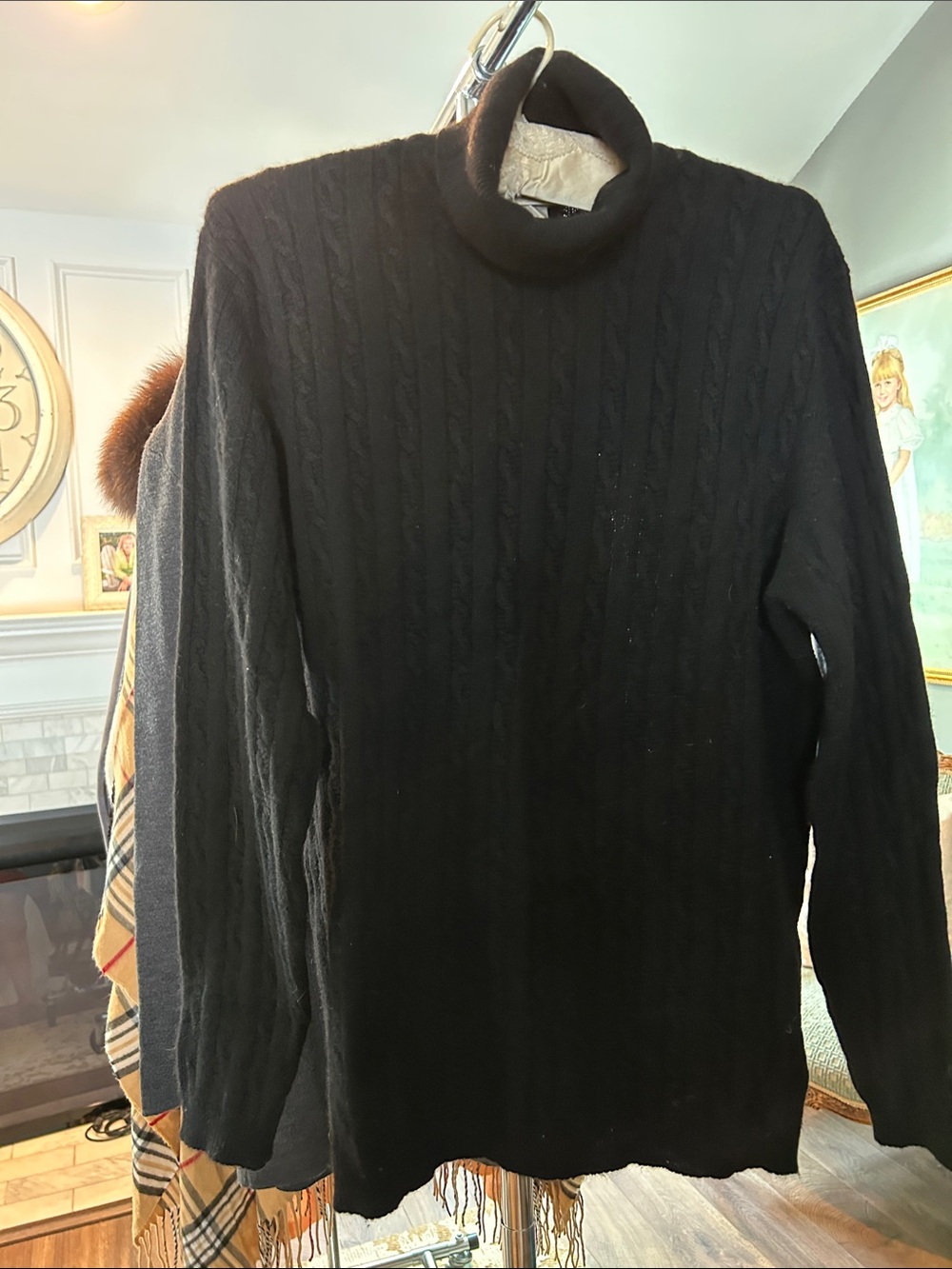 Neiman Marcus 100% Cashmere Cable-Knit Turtleneck Sweater